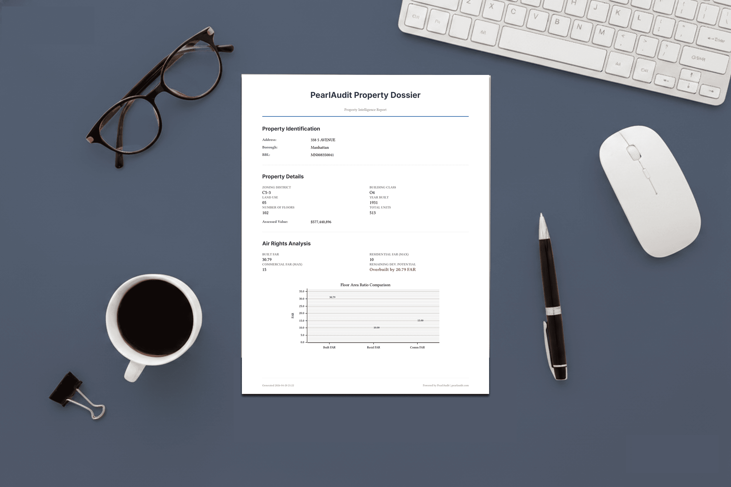 PearlAudit property intelligence report delivered by mail